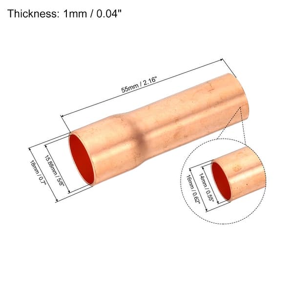 5/8" ID Straight Copper Coupling Sweat End Welding Joint Pipe Fitting